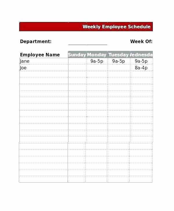 Weekly Employee Schedule Template Excel Lovely Weekly Employee Schedule Template Excel – Tailoredswift