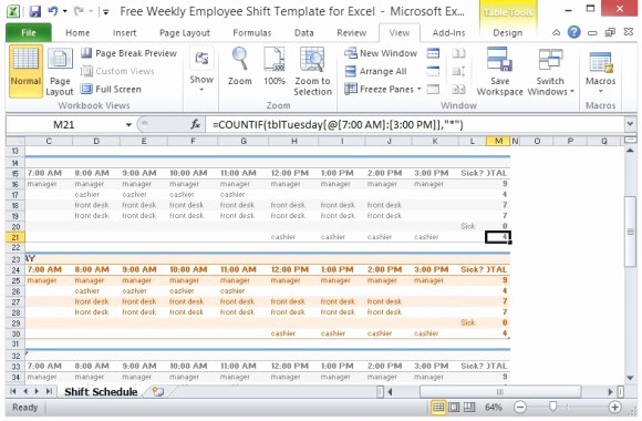 Weekly Employee Shift Schedule Template Inspirational Free Weekly Employee Shift Template for Excel