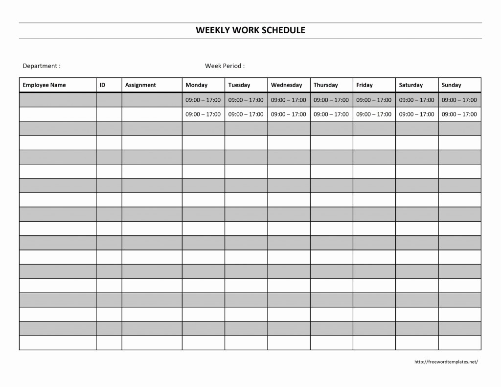 Weekly Employee Shift Schedule Template New Schedule Template Free