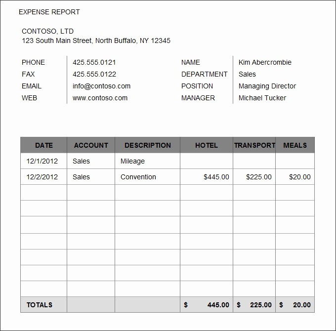 Weekly Expense Report Template Excel Awesome Expense Report Template