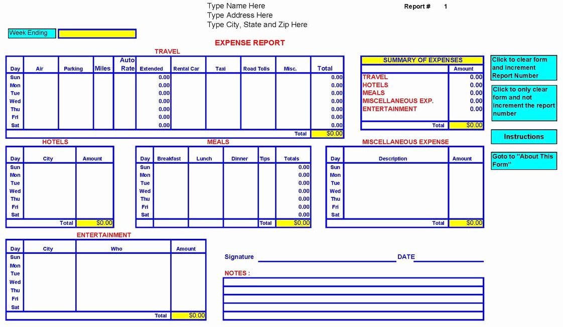 Weekly Expense Report Template Excel Best Of Best S Of Weekly Expense Report form Business