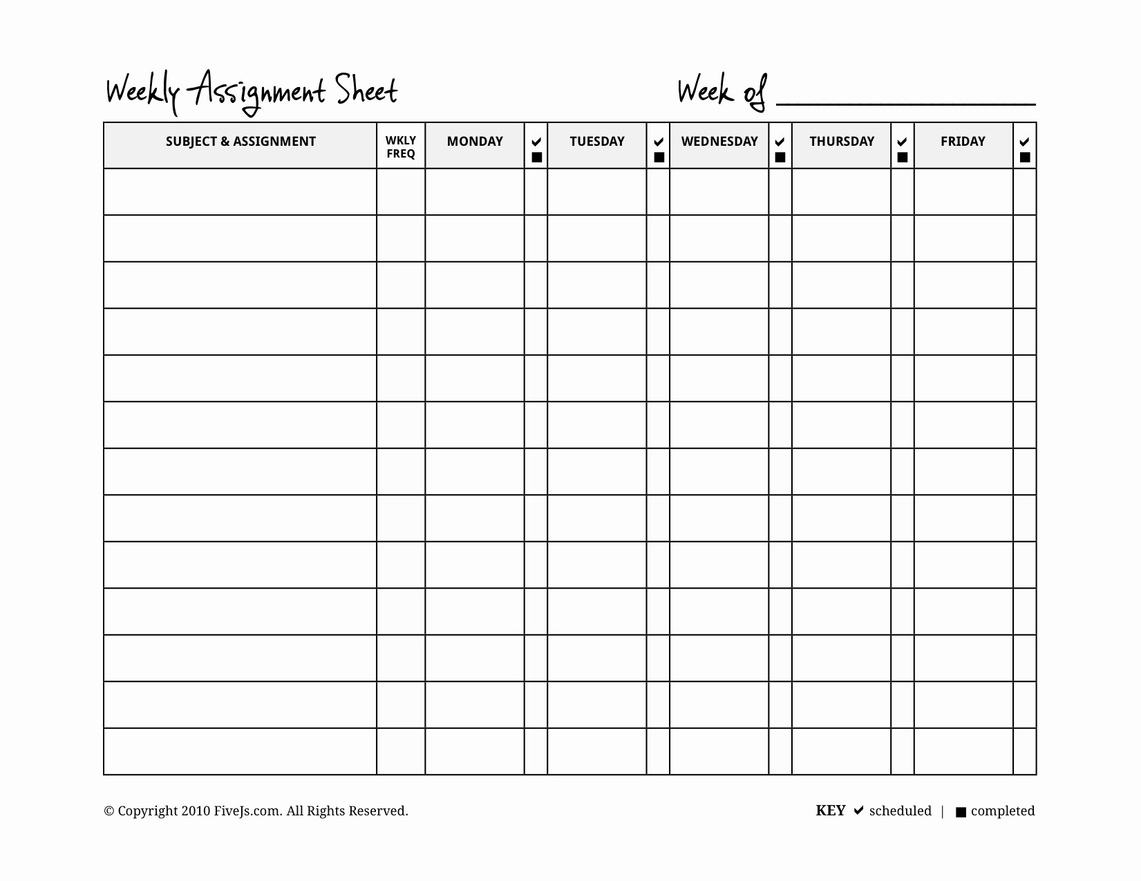 Weekly Homework assignment Sheet Template Best Of Homeschool Weekly assignment Planner