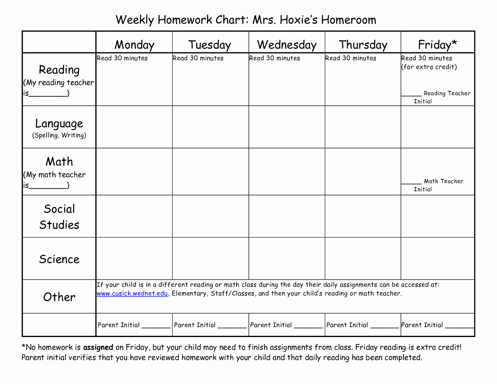 Weekly Homework assignment Sheet Template Fresh 16 Homework Templates Excel Pdf formats