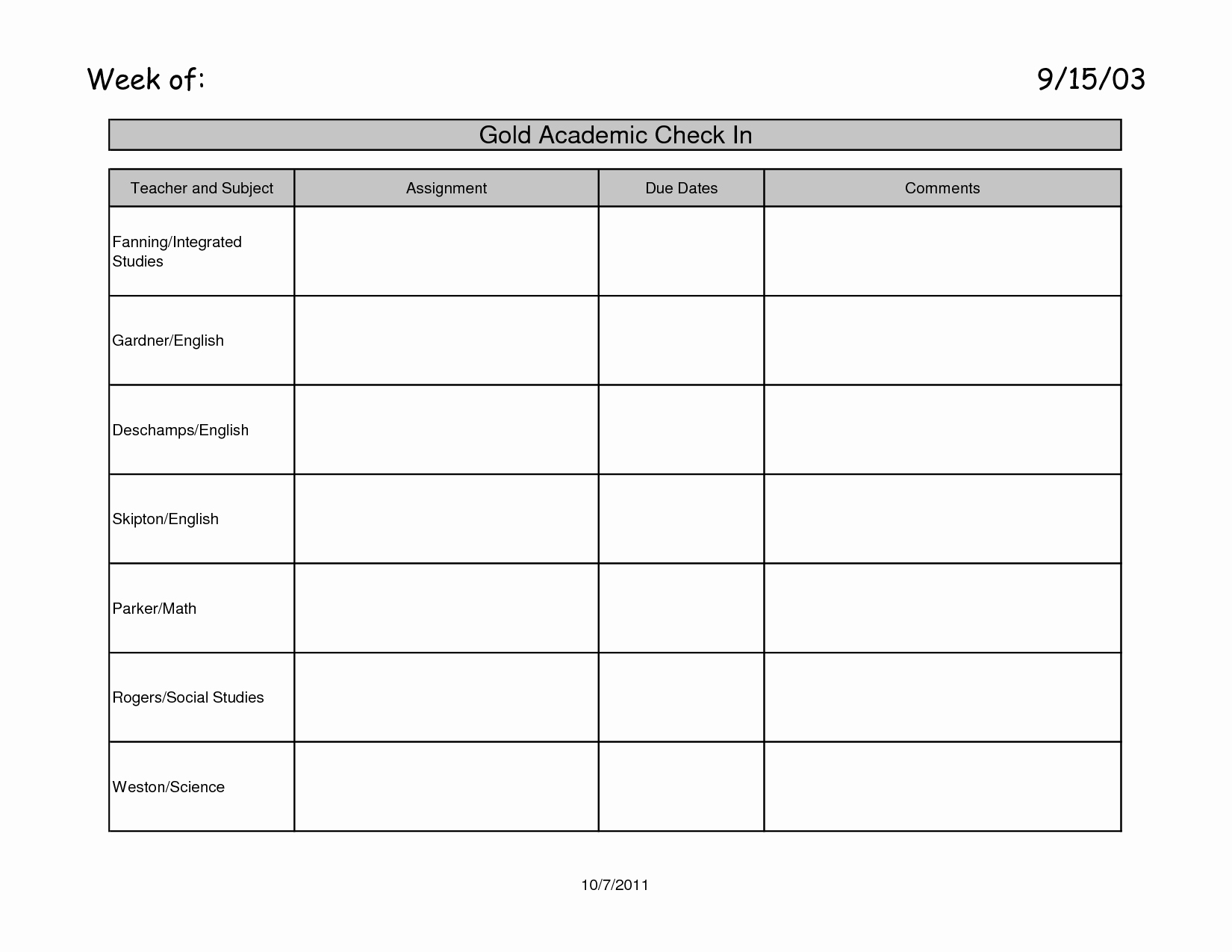 Weekly Homework assignment Sheet Template Inspirational 5 Best Of assignment Notebook Template Printable