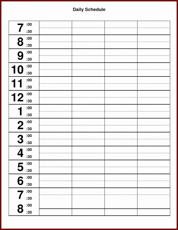 Weekly Hourly Planner Template Excel Elegant Daily Hourly Planner Template Time Block Schedule