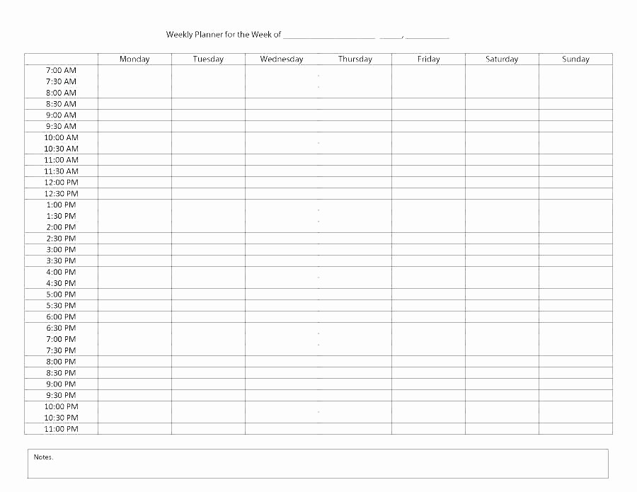Weekly Hourly Planner Template Excel Elegant Hourly Schedule Template Printable Excel Make Planner Free