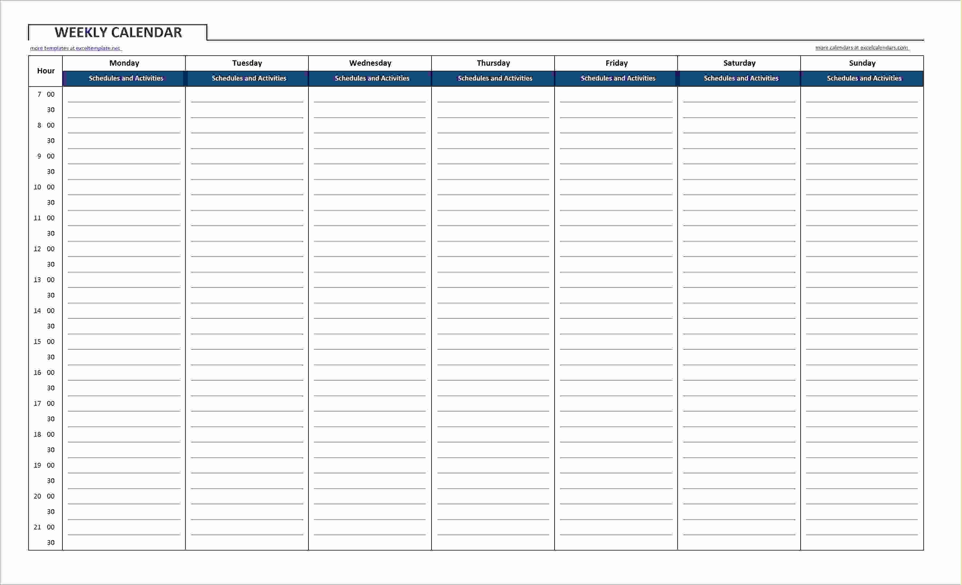 Weekly Hourly Planner Template Excel Unique 11 Example Of Memo