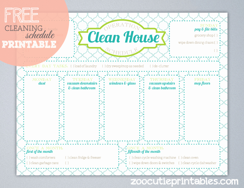 Weekly House Cleaning Schedule Template Inspirational House Cleaning Free House Cleaning Planner