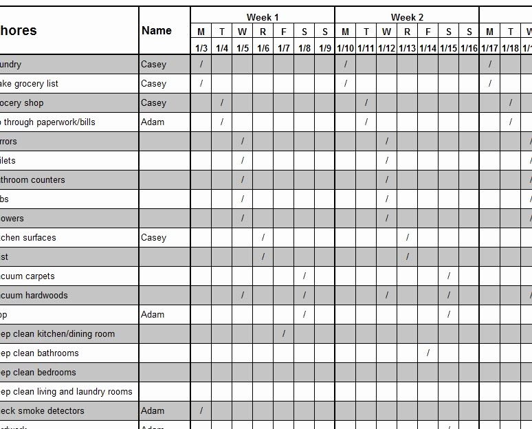 Weekly House Cleaning Schedule Template Lovely Weekly Cleaning Schedule My Excel Templates