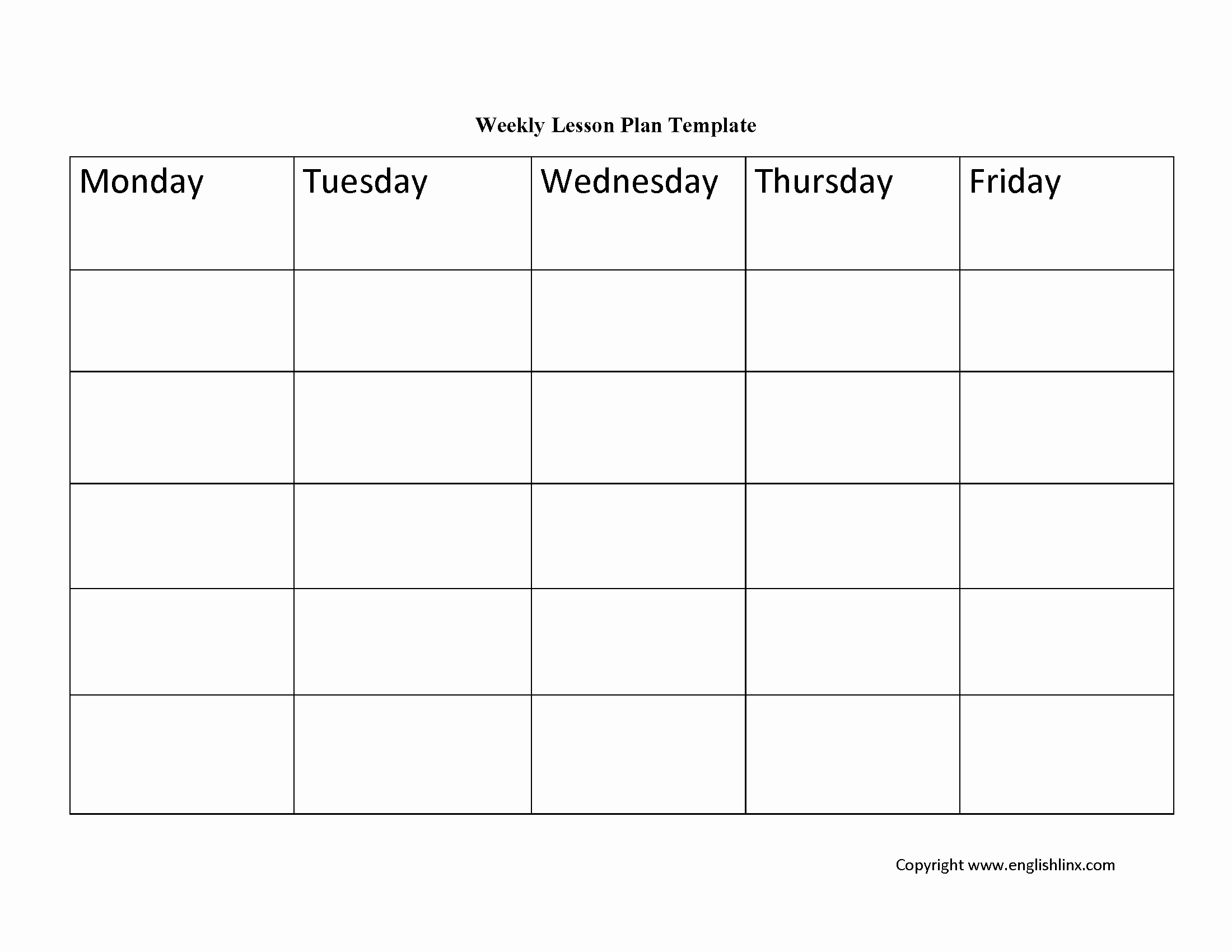 Weekly Lesson Plan Templates Free Fresh Lesson Plan Template