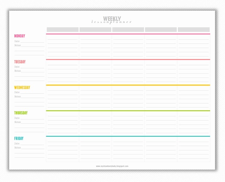 Weekly Lesson Plan Templates Free Lovely My Strawberry Baby Free Printable Weekly Lesson Plan
