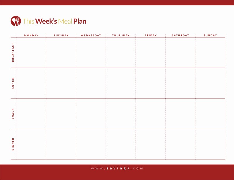 Weekly Meal and Snack Planner Beautiful Weekly Meal Planner Template with Snacks
