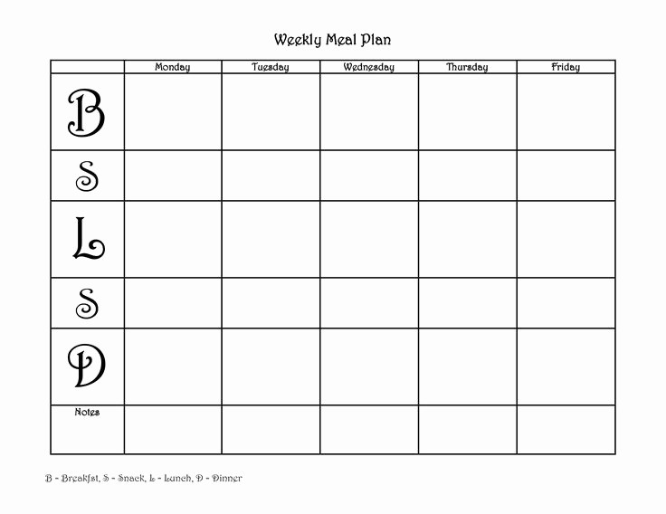 Weekly Meal and Snack Planner Fresh Blank Weekly Meal Planner Template Love that It Has 2