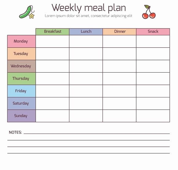 Weekly Meal and Snack Planner Fresh Weekly Meal Plan Diary Graphics Creative Market