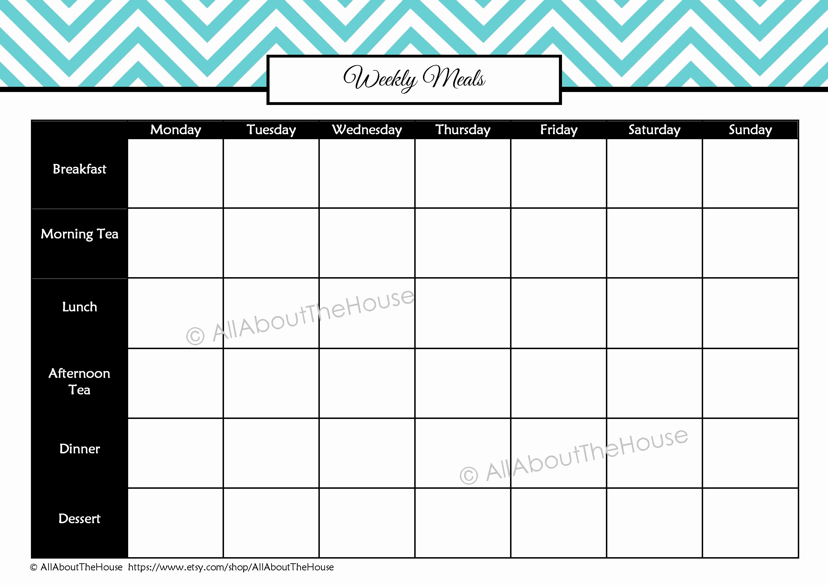 Weekly Meal and Snack Planner Inspirational Health and Fitness Printables Kit All About Planners
