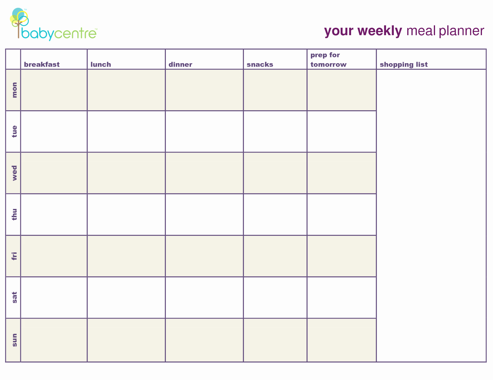 Weekly Meal and Snack Planner Lovely 6 Best Of Printable Meal Planner with Snacks 7