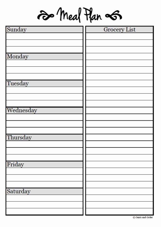 Weekly Meal and Snack Planner New Meal Planning Free Weekly Menu Planner Printable