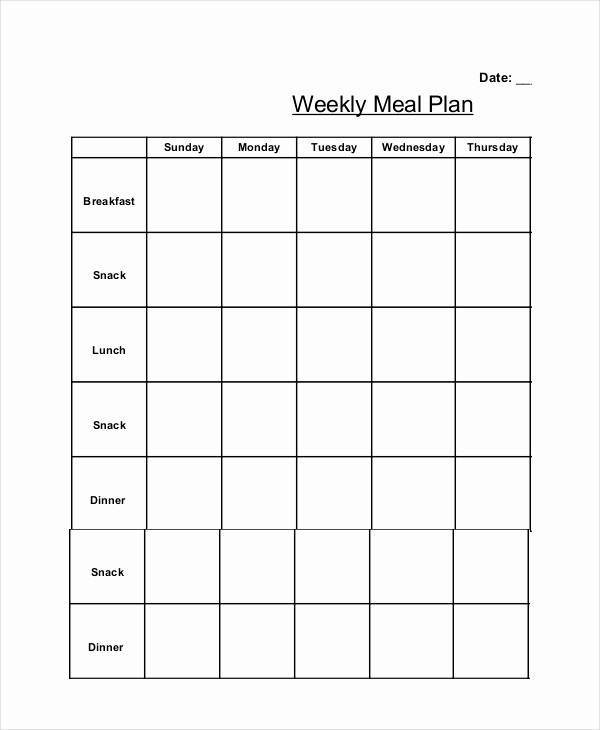 Weekly Meal and Snack Planner New Weekly Meal Planner 10 Free Pdf Psd Documents Download