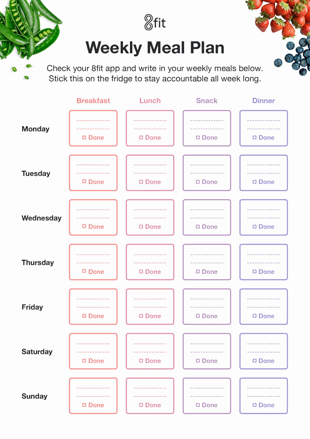 Weekly Meal and Snack Planner Unique Printable Weekly Meal Planner Template and Grocery List