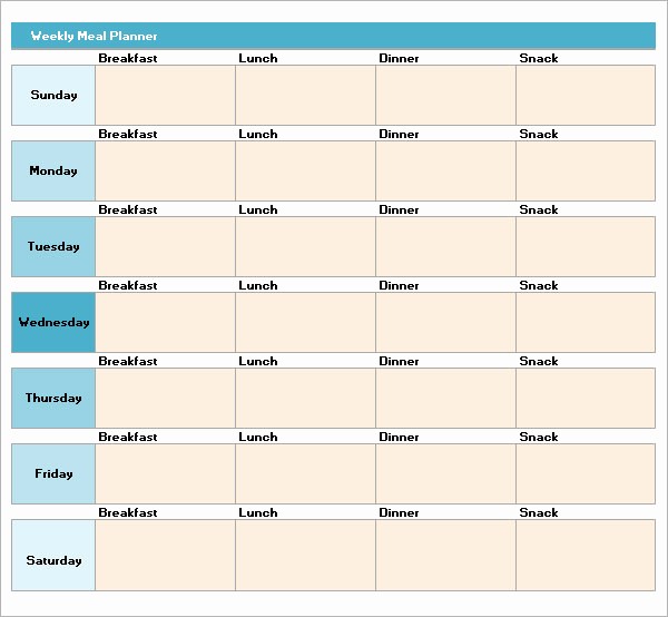 Weekly Meal Plan Template Free Inspirational 18 Meal Planning Templates – Pdf Excel Word