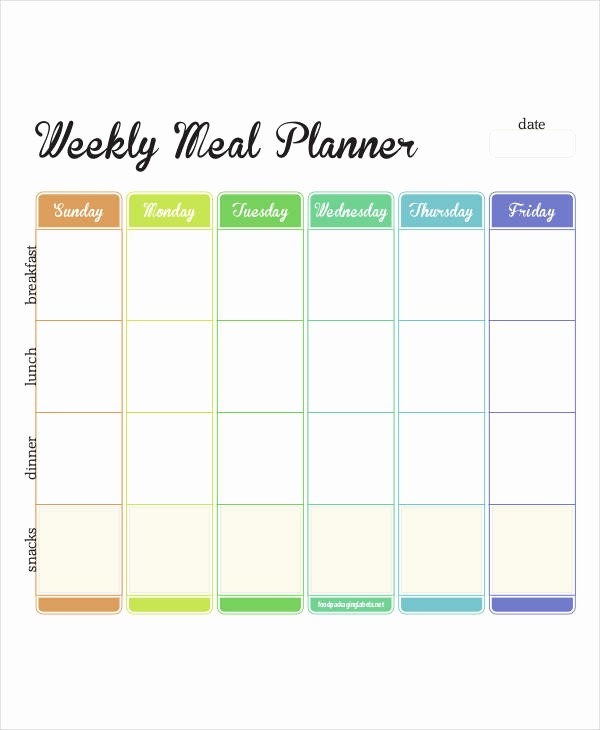 Weekly Meal Plan Template Free Inspirational Printable Weekly Planner 9 Free Pdf Documents Download