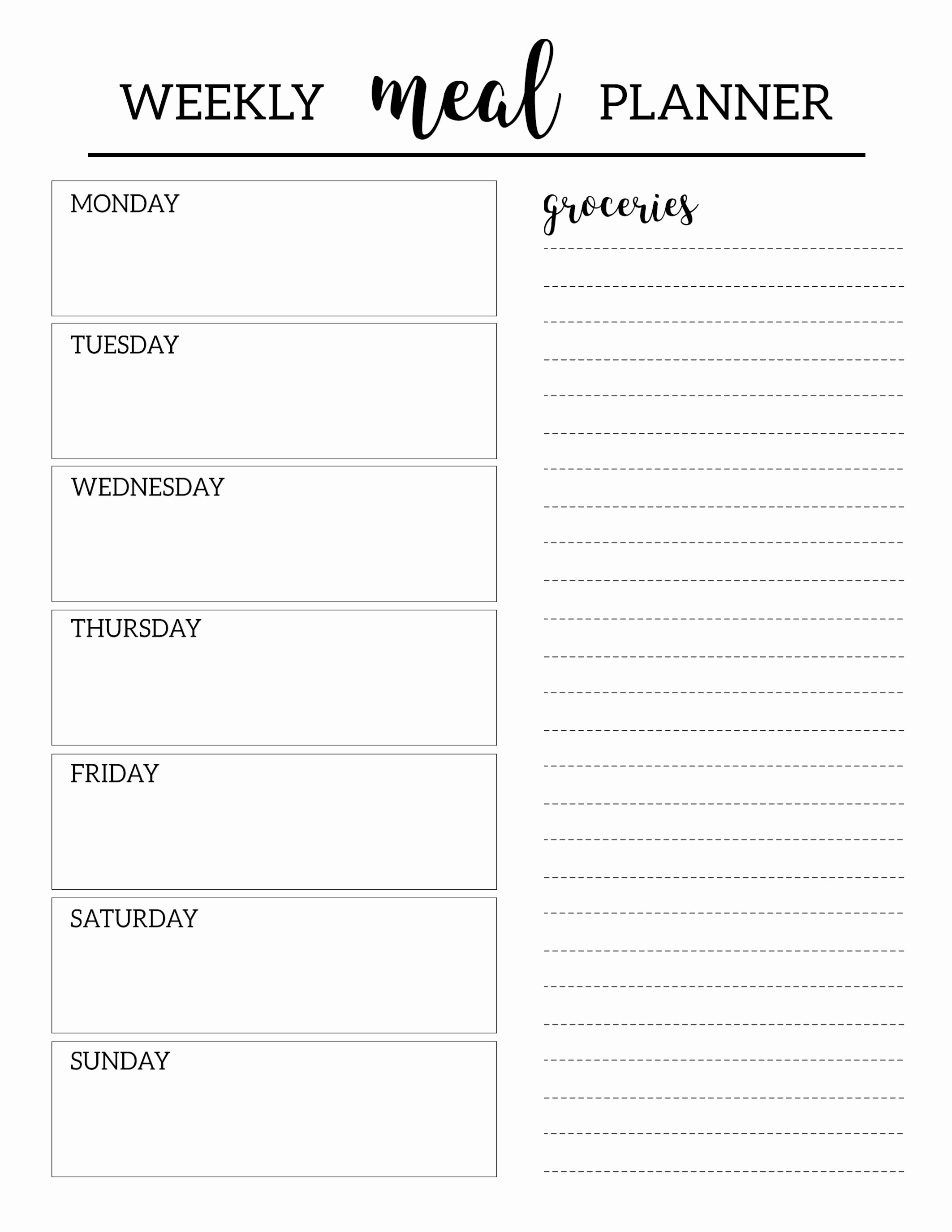 Weekly Meal Plan Template Free Lovely Free Printable Meal Planner Template Paper Trail Design