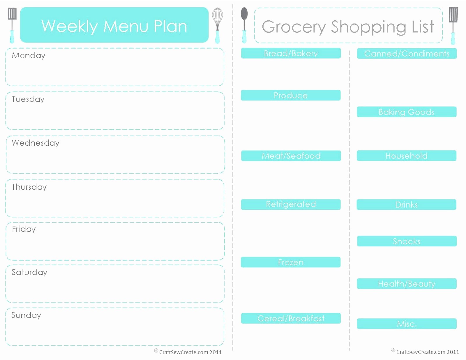 Weekly Meal Plan Template Free Luxury Craft Sew Create Free Printable Menu Plan Shopping List