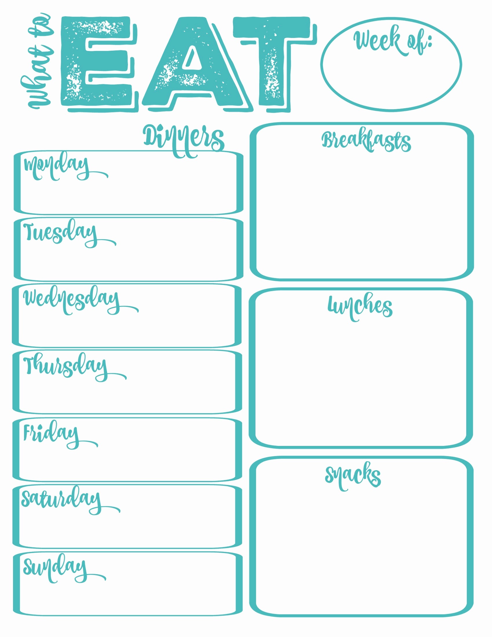 Weekly Meal Plan Template Free Unique Pantry Makeover Free Printable Weekly Meal Planner and