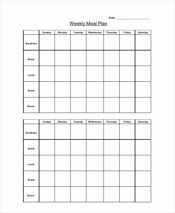 Weekly Meal Planner Template Pdf Inspirational Weekly Meal Planner Template 9 Free Pdf Word Documents