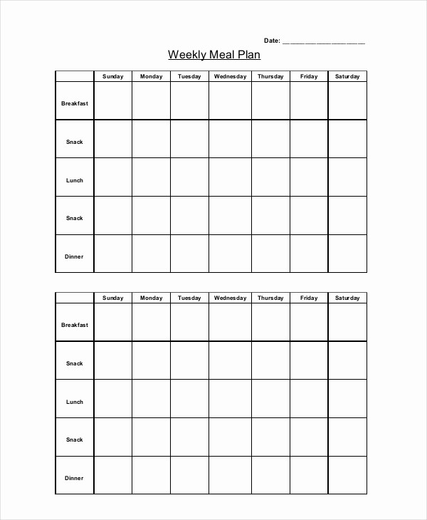 Weekly Meal Planner Template Pdf Inspirational Weekly Planner Template 10 Free Pdf Word Documents