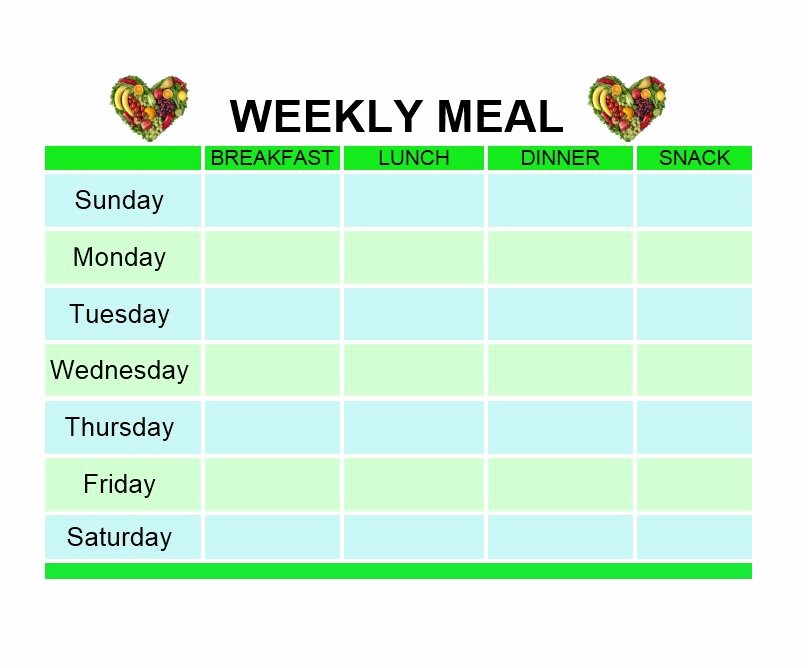 Weekly Meal Planner Templates Free Inspirational 40 Weekly Meal Planning Templates Template Lab