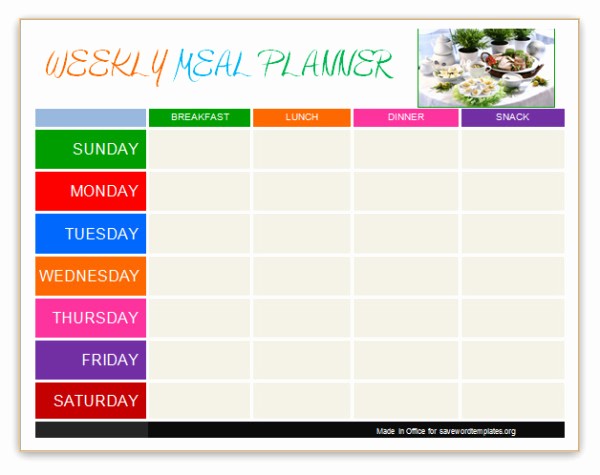 Weekly Meal Planner Templates Free Lovely Pin Word Templates Daily Planner Templates