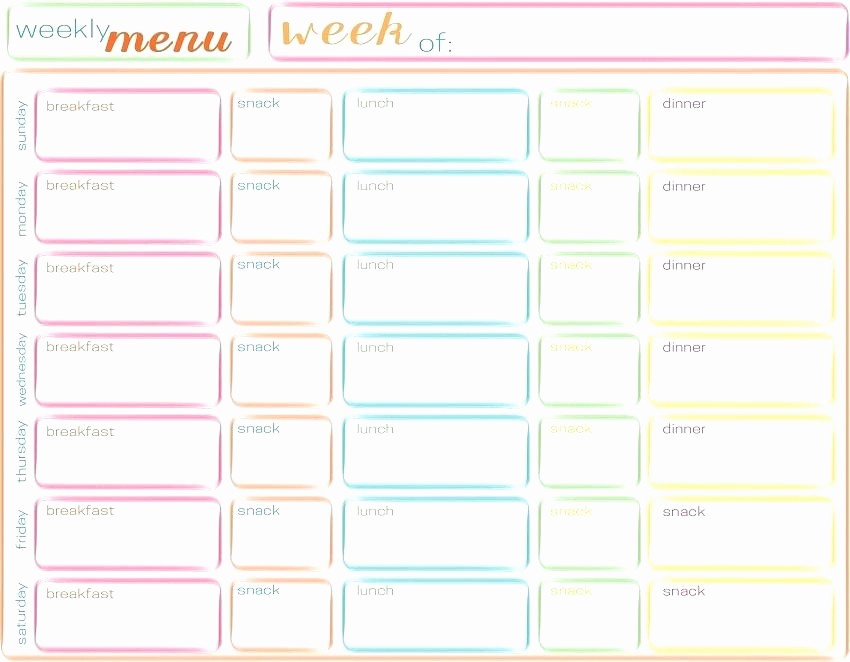 Weekly Meal Planning Template Free Best Of Printable Weekly Meal Plan Plans Meals and with Regard to