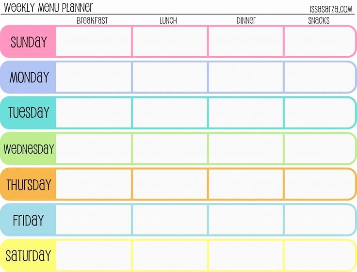 Weekly Meal Planning Template Free Unique Printable Weekly Meal Planner Template
