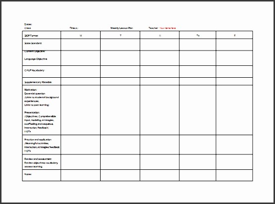 Weekly Planner Template for Teachers Best Of 6 Lesson Planner for Teachers Sampletemplatess
