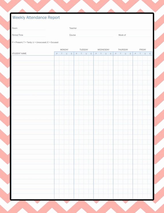 Weekly Planner Template for Teachers Luxury Weekly attendance Sheet Pack Teacher Planning by