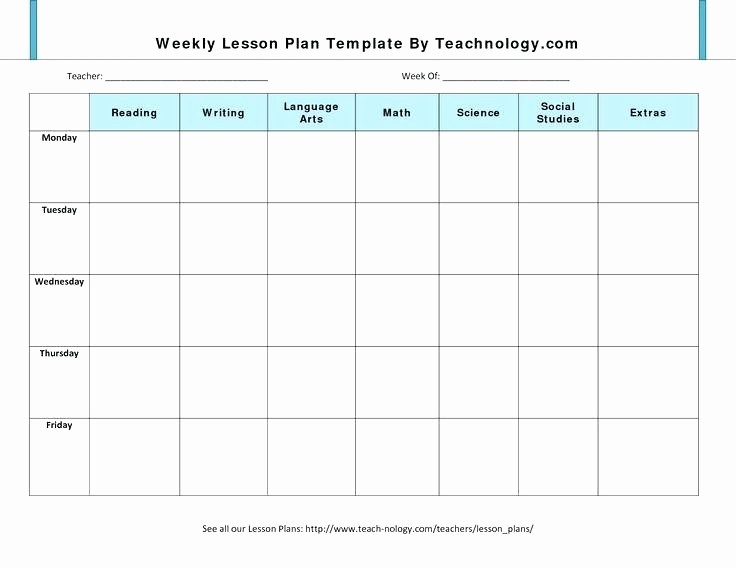 Weekly Planning Template for Teachers Luxury Monday Through Friday Lesson Plan Template Lesson