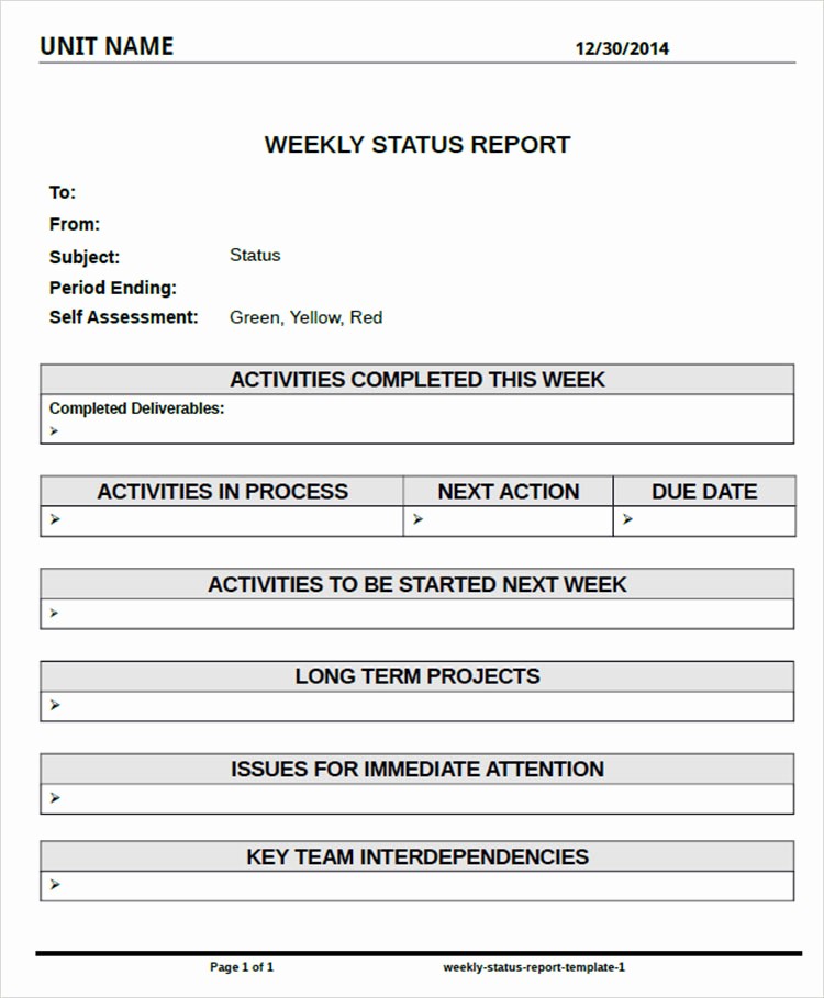 Weekly Project Status Report Templates Inspirational 6 Status Report Templates Free Word Pdf Excel formats