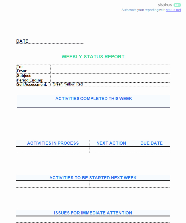Weekly Project Status Report Templates Unique 6 Awesome Weekly Status Report Templates