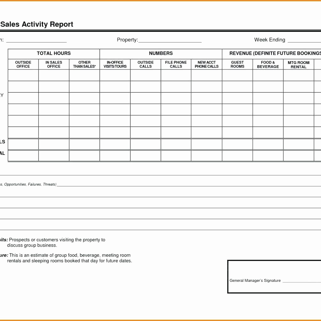 Weekly Sales Call Report Template New Template Weekly Call Report Template