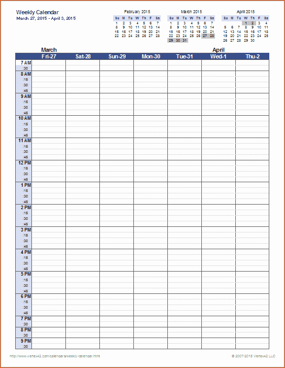 Weekly Schedule by Hour Template Fresh 9 Weekly Schedule Template Excel