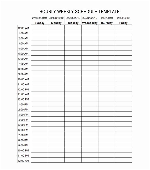 Weekly Schedule by Hour Template Inspirational 24 Hours Schedule Template – 8 Free Word Excel Pdf