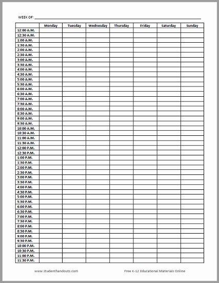 Weekly Schedule by Hour Template New Free 24 7 Weekly Planner Sheet In Pdf or Word This Unique