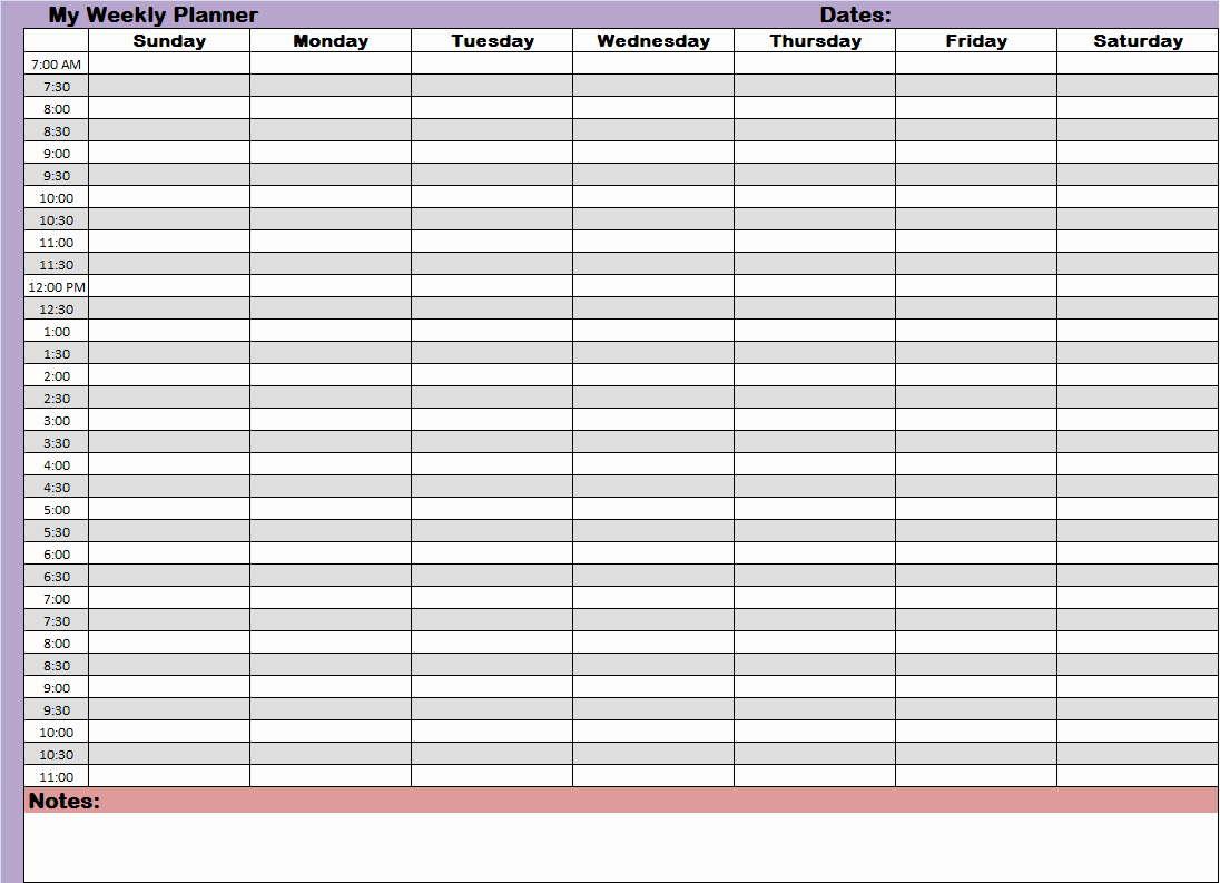 Weekly Schedule Template with Hours Fresh Weekly Hourly Time Management Sheet