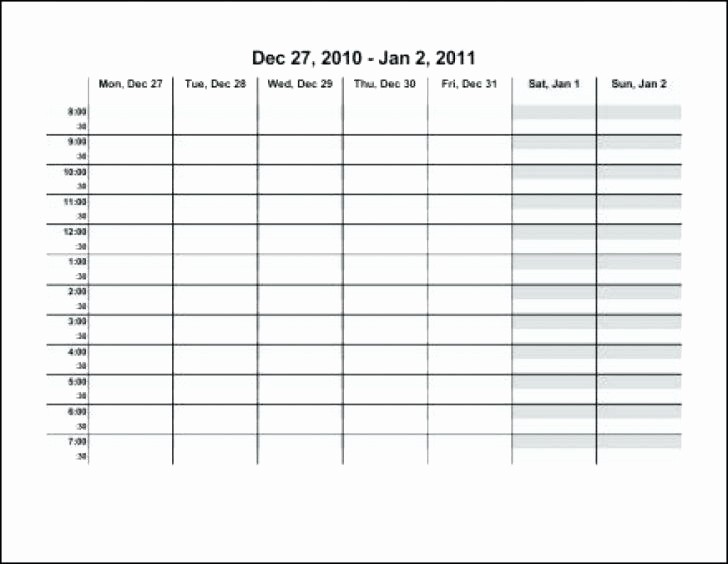 Weekly Schedule Template with Hours Inspirational Printable Weekly Hourly Schedule Template Calendar Hour