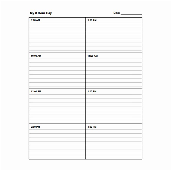 Weekly Schedule Template with Hours New School Schedule Template 13 Free Word Excel Pdf
