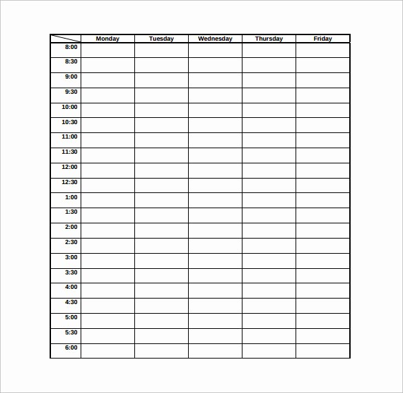Weekly Schedule Template with Time Unique 9 Time Schedule Samples