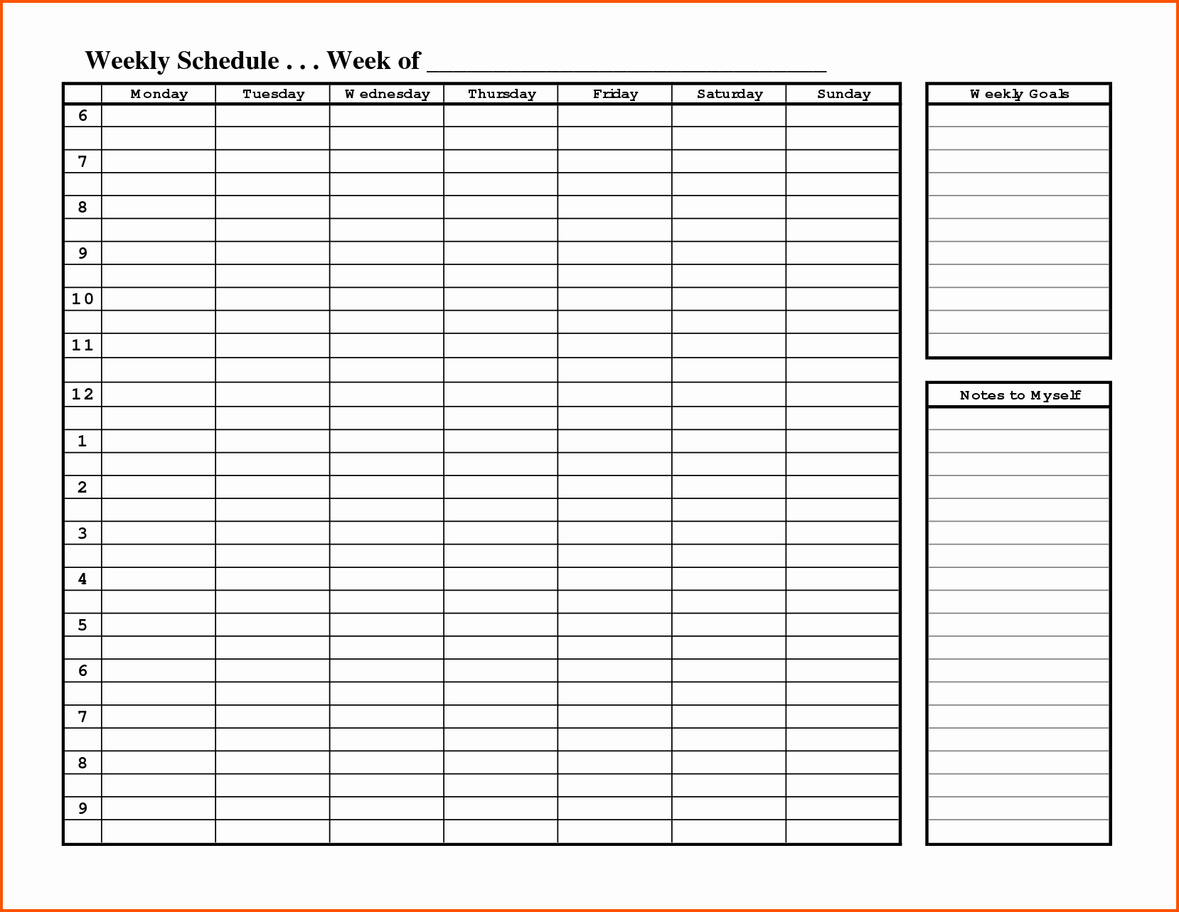 Weekly Schedule with Times Template Elegant Weekly Schedule Template for Your Inspirations Vatansun