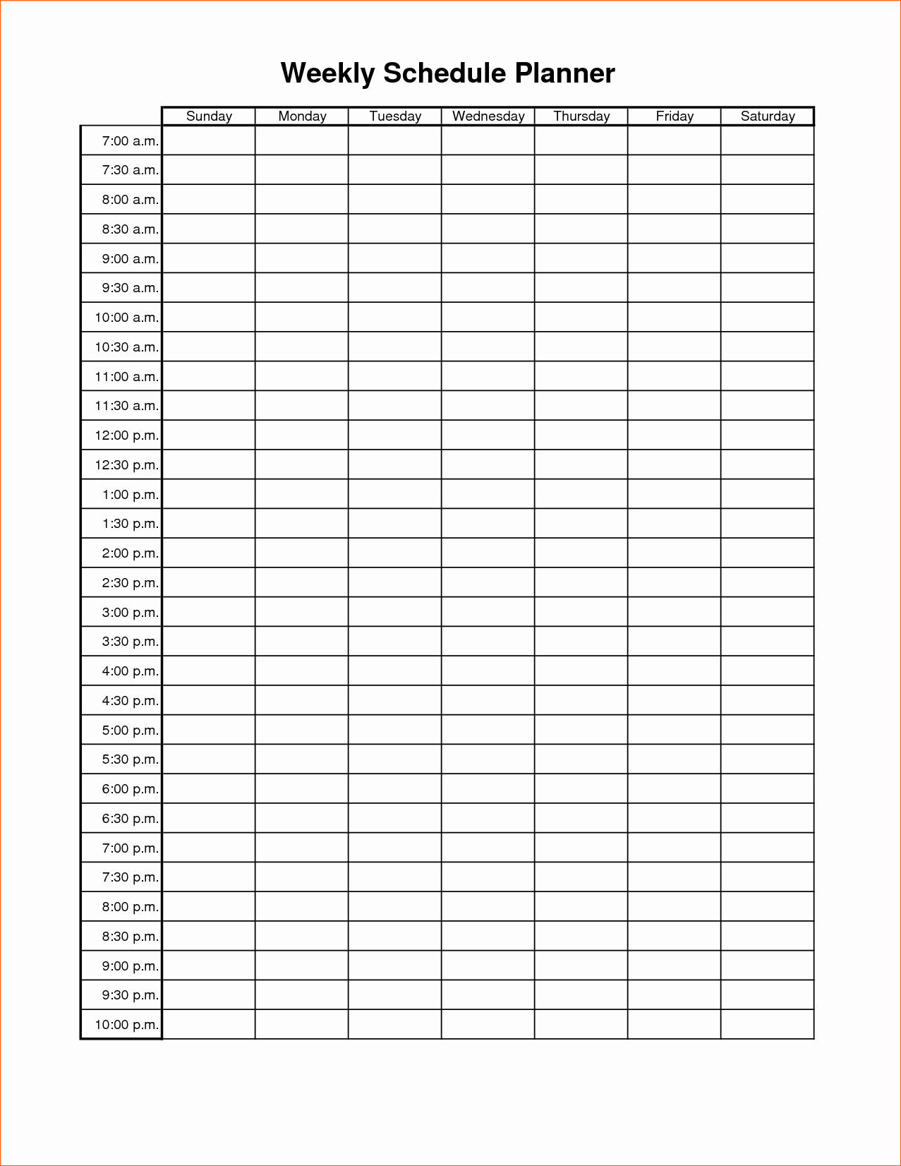 10 time schedule template