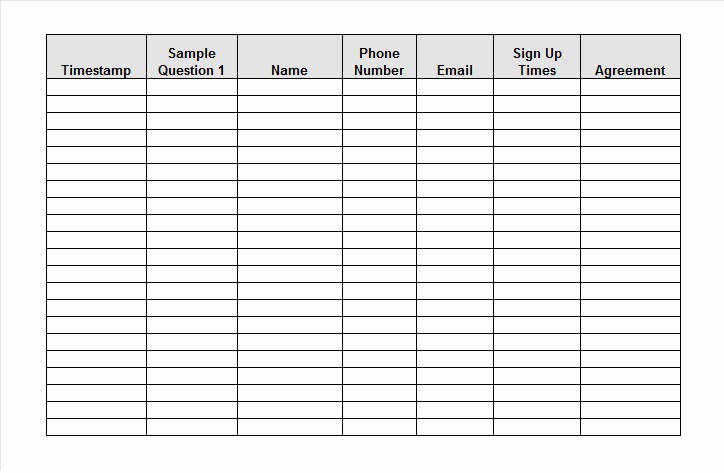 Weekly Sign In Sheet Template Luxury 40 Sign Up Sheet Sign In Sheet Templates Word &amp; Excel